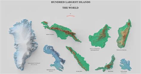 A Fascinating Poster of the 100 Largest Islands in the World ...