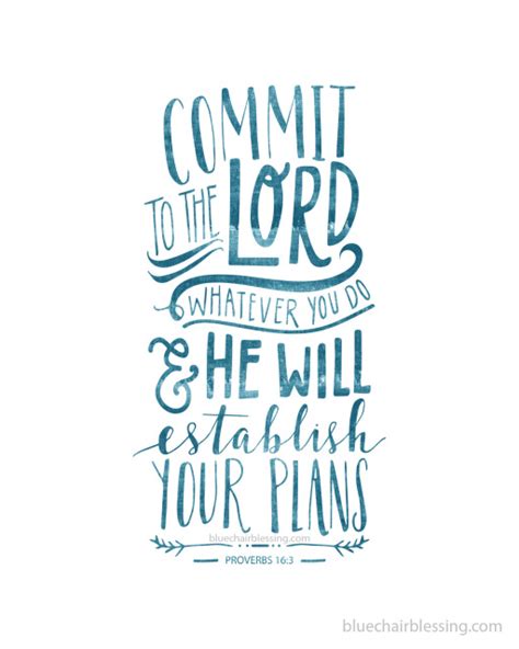 Commit to the Lord whatever you do and he will establish your plans 8 ...