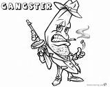 Gangster Coloring Pages Banana Cartoon  Free Printable sketch template