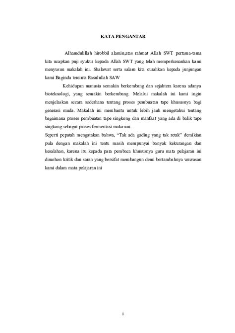 (DOC) Makalah Bioteknologi tentang Pembuatan Tape Singkong | Riza Satria - Academia.edu