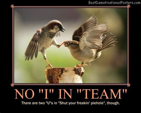 No I In Team - Demotivational Poster