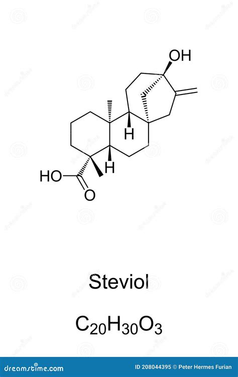 Steviol, Stevia Sugar, Chemical Formula and Skeletal Structure Stock Vector - Illustration of ...