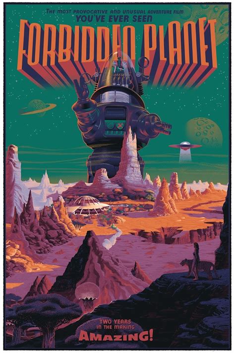 'Forbidden Planet' movie poster by Laurent Durieux : r/RetroFuturism