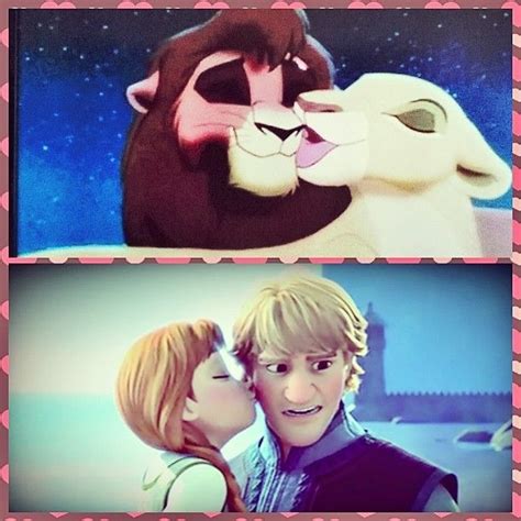 Day 12 - favorite kiss. I love Kiara and Kovu kiss! So... I love Anna and Kristoff kiss! So ...