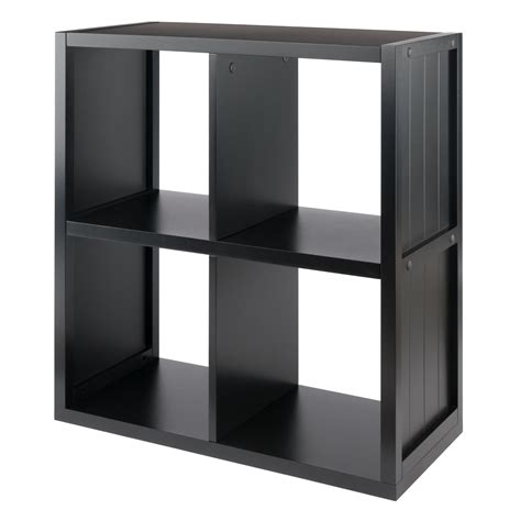 Winsome Wood Timothy 2x2 Grid Shelf, Black Finish - Walmart.com