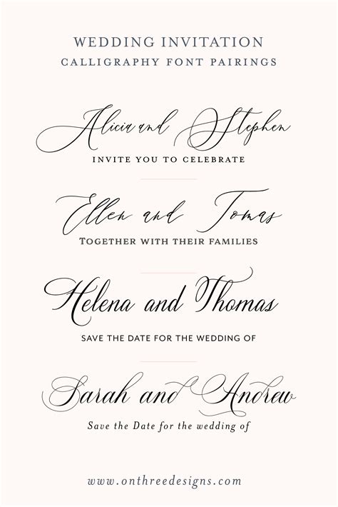 Calligraphy Wedding Fonts | Wedding invitation fonts, Invitation fonts, Wedding fonts