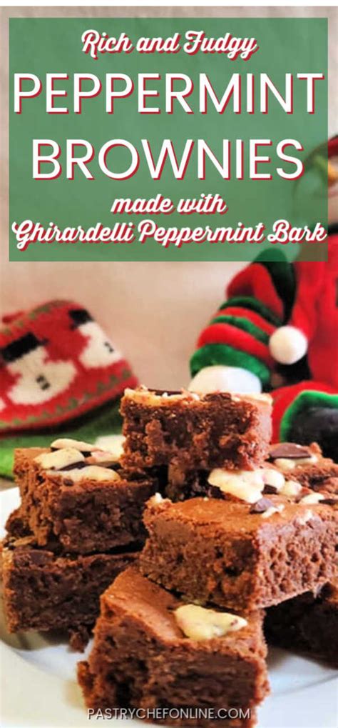 These Ghirardelli peppermint bark brownies are rich and fudgy. An easy brownie rec ...