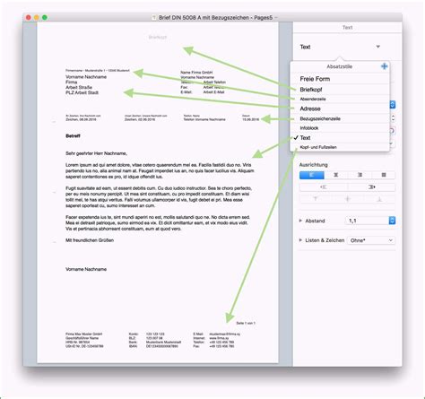 Großartig Pages Briefvorlage Norm Din 5008 Mit Bezugszeichenzeile - Kostenlos Vorlagen