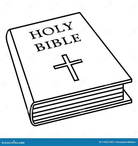 Vector Single Holy Bible Icon. Christian Book Pictogram. Stock Vector - Illustration of crucifix ...