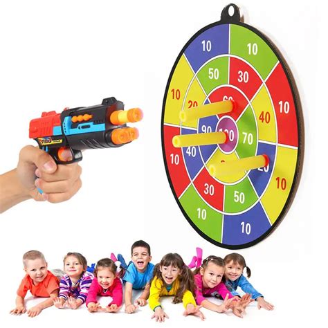 Safe Darting Target For Kids Toys Gun Flying Toys Sucked Type Dart Board Kids Bullet Ball Target ...