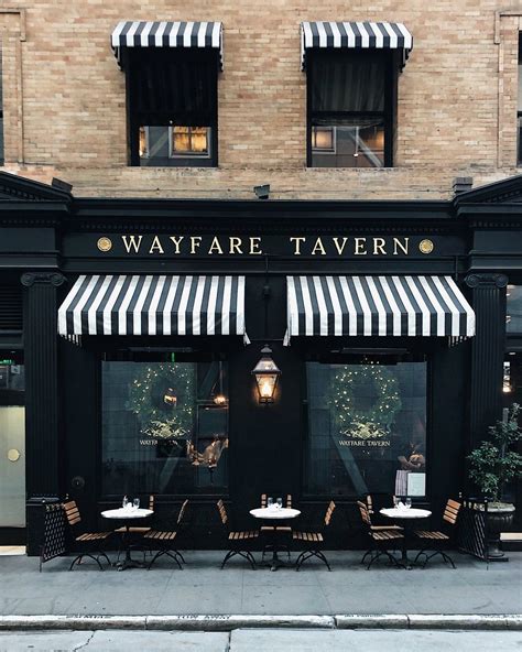 Wayfare Tavern's windows invite us to eat, drink, and be merry. | Cafe shop design, Coffee shops ...