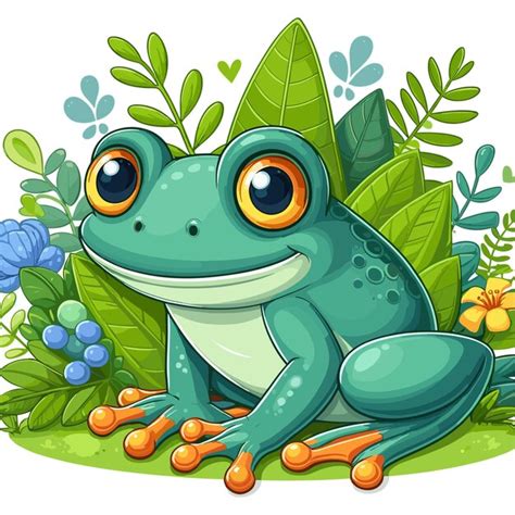 Premium Vector | Cute Frog cartoon Vector Style white background