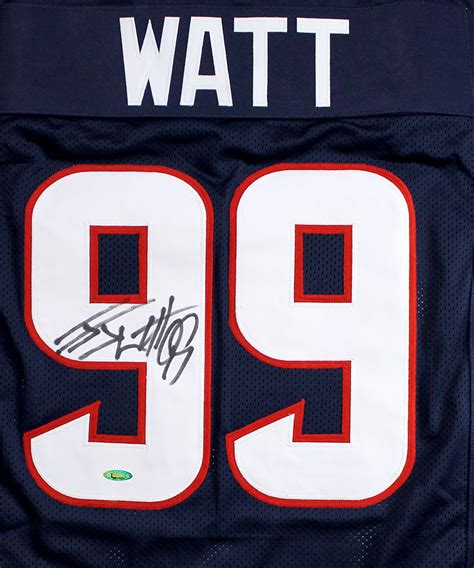 JJ Watt Autographed Houston Texans Custom Blue Jersey