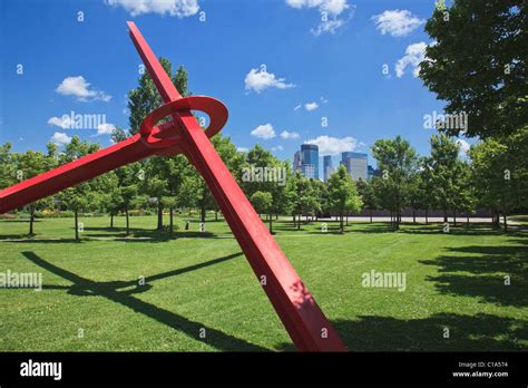 Walker Art Center Sculpture Garden with Minneapolis skyline Stock Photo ...