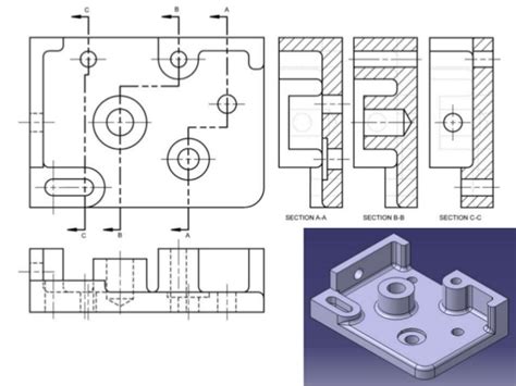 Sectional View Engineering Drawing Exercises at GetDrawings | Free download