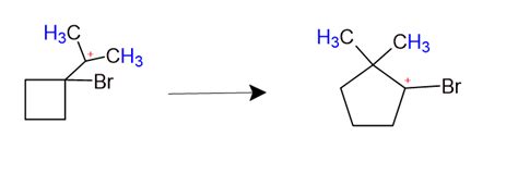 organic chemistry - Carbocation rearrangement with ring expansion ...