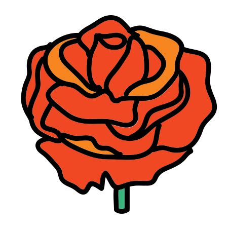 Rose icon in Doodle Style