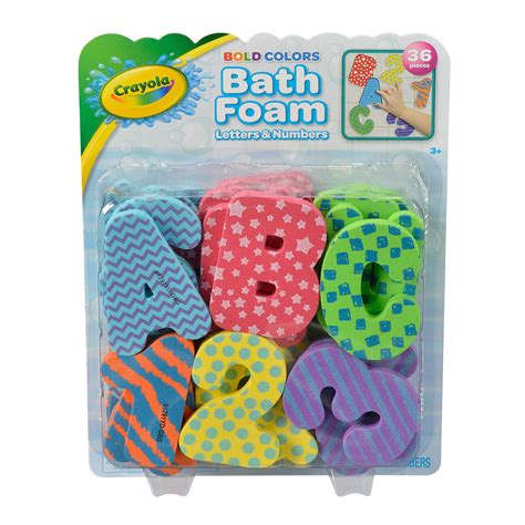 Crayola Bath Foam Letters and Numbers Set, Bold Colors, 36 Pieces ...