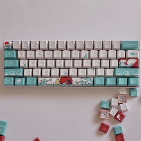 Coral Ocean Keycap PBT Five-Sided Sublimation Mechanical Keyboard ...