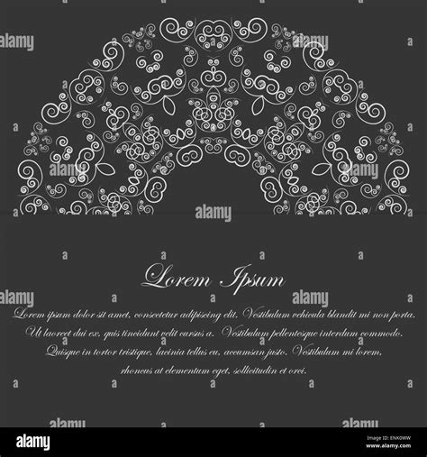 Black and white card design with ornate pattern Stock Photo - Alamy