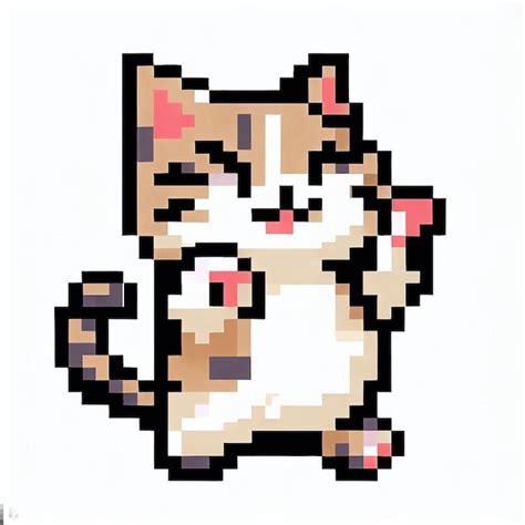 Premium AI Image | cute cat pixel art