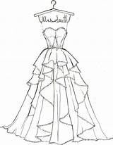 Prom Dress Drawing Coloring Pages sketch template