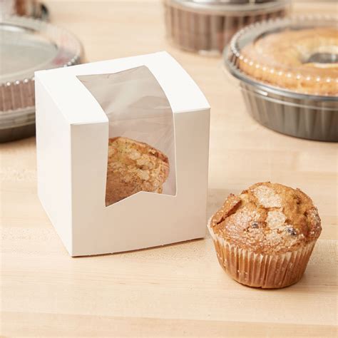 Window Bakery Box White 4.5" x 4.5" x 4.5" in Cake & Bakery Boxes from Simplex Trading ...