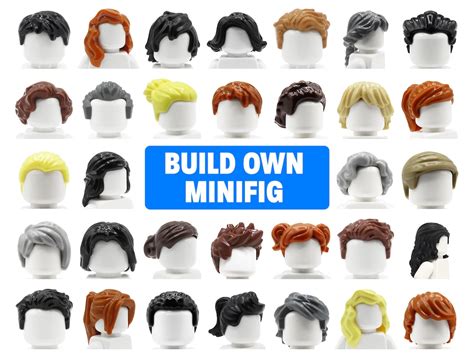 Build Your Own LEGO Minifigure Choose LEGO Minifigure Hair and Make ...