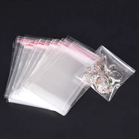 200Pcs Clear Self Adhesive Seal Plastic Bags for Jewelry Packaging & Display candy cookies 7*6cm ...