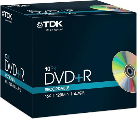 TDK T19389 4.7GB 16x DVD+R - Jewel Cased 10 Pack: Amazon.co.uk: Computers & Accessories