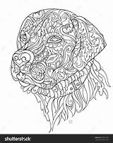 Zentangle Dog Coloring sketch template