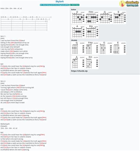 Chord: Skylark - Violet Road - tab, song lyric, sheet, guitar, ukulele | chords.vip