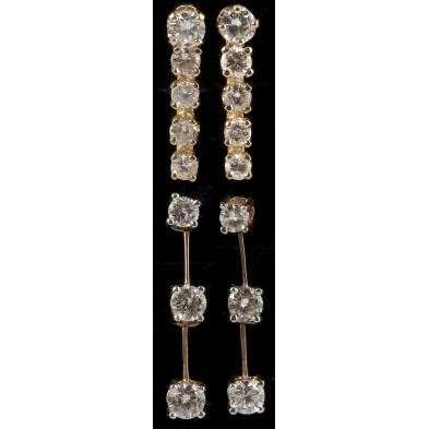 Two Pairs Diamond Drop Earrings (Lot 38 - Fine & Decorative Arts AuctionDec 4, 2010, 10:00am)