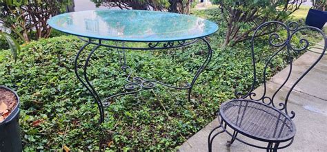 Metal Outdoor Table Glass Top for Sale in Spring Valley, CA - OfferUp