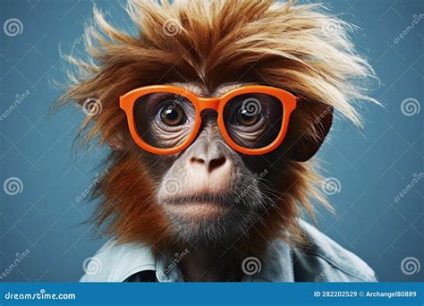 Funny Monkey with Glasses. Generative AI Stock Image - Image of chimpanzee, funny: 282202529