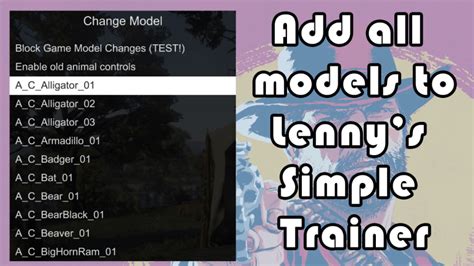 LSTiniGenerator (for Lenny's Simple Trainer) - Red Dead Redemption 2 Mod