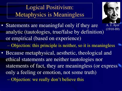 PPT - Pragmatism : metaphysics is meaningful only if it has practical ...