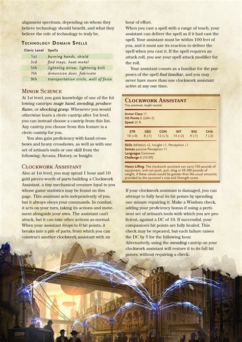 DnD 5e Homebrew — Technology Domain Cleric by the_singular_anyone