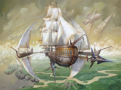 Jaroslaw Jasnikowski | Steampunk airship, Steampunk ship, Airship art