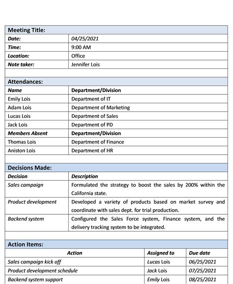 How To Make Meeting Minutes Template Pdf Template - Riset