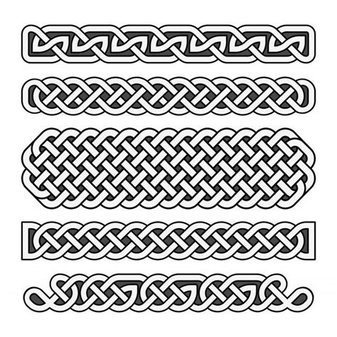 Celtic Knots Vector Medieval Borders Set In Black And White | Celtic ...