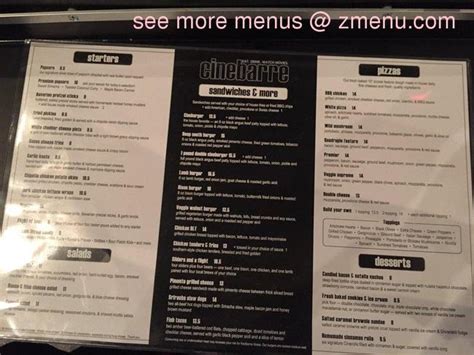 Online Menu of Regal Cinebarre Boulder Restaurant, Louisville, Colorado, 80027 - Zmenu