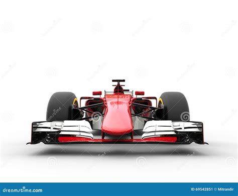 Red Formula One Car - Front View Extreme Closeup Stock Image - Image of ...