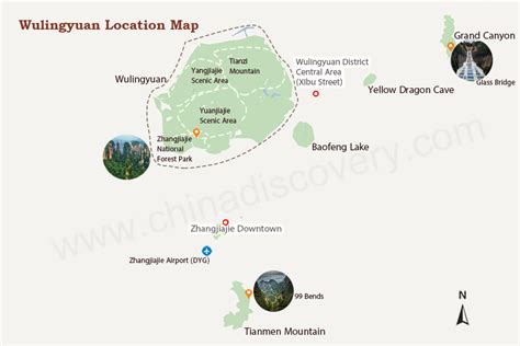 Wulingyuan Map, Maps of Zhangjiajie Wulingyuan Scenic Area