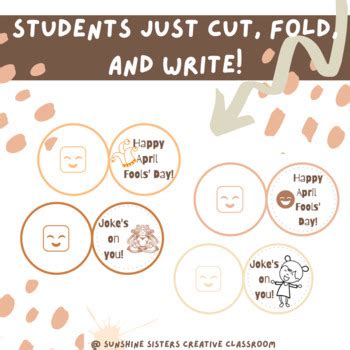 Printable | Student Foldable April Fools' Day Cards | Freebie | TPT