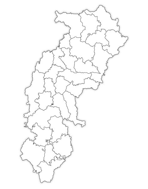 Chhattisgarh Outline Map, Chhattisgarh Blank Map