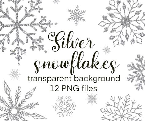 Silver Snowflake PNG, Glitter Snowflakes PNG, Snowflake Clipart, Frozen ...