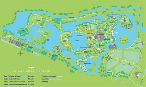 Botanic garden map - Chicago botanic garden map (United States of America)