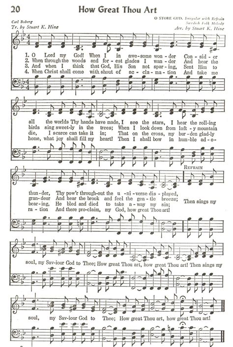 How Great Thou Art (Hymn) SATB | Hymns lyrics, Praise and worship songs ...