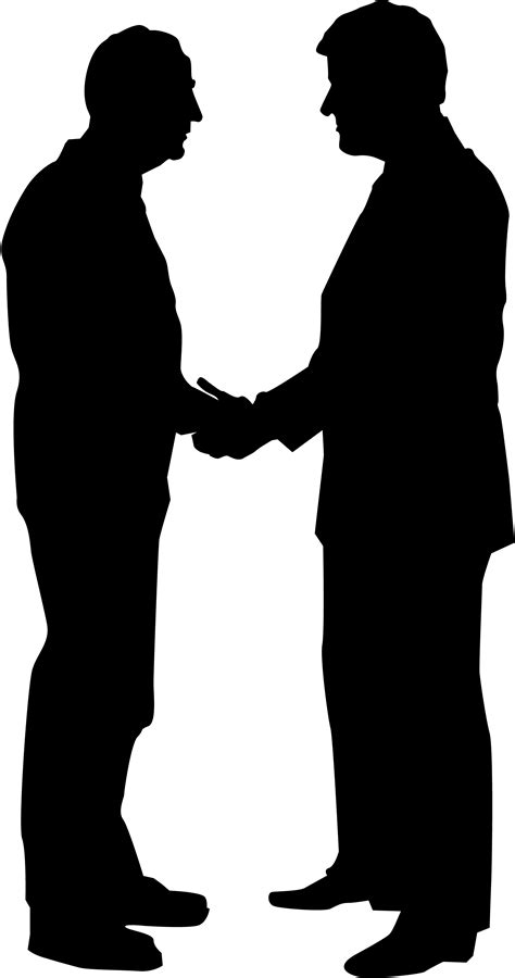 Silhouettes of two men shaking hands free image download